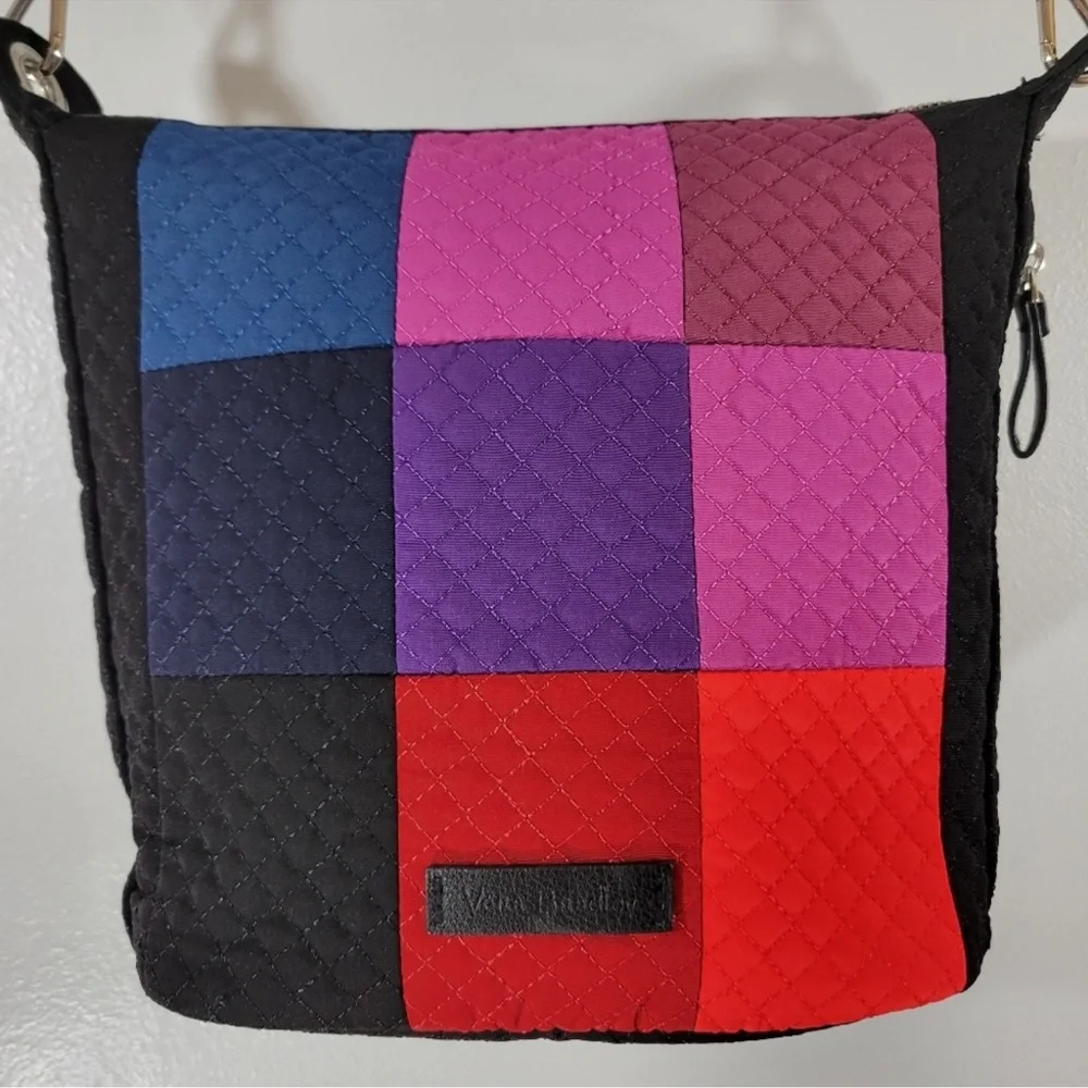 Vera Bradley Carson Mini Hobo Crossbody Multi-Colored Checkered Winter Patchwork